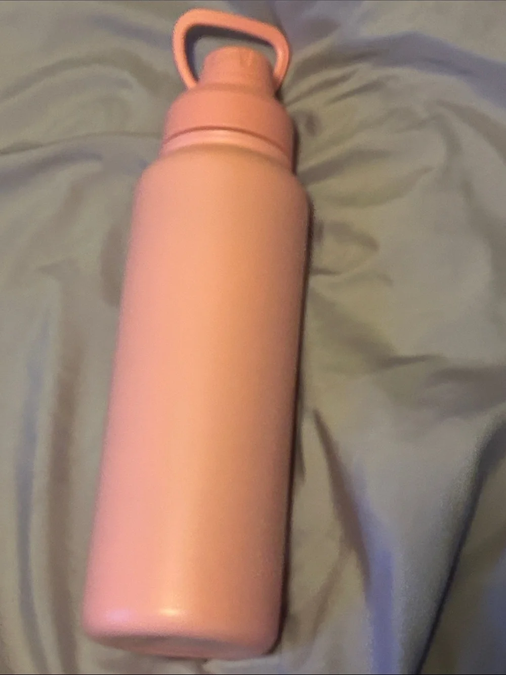 Peach Pink Stainless Steel Travel Water Bottle with Flip Lid